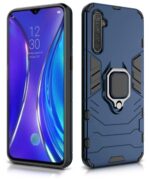 Shock Proof Back Case Mobile Cover for Realme XT | Back Cover Case (Tough Armor | Hybrid PC + TPU | Ring Holder & in-Built Kickstand | Blue) - Image 2