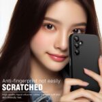 Back Cover for Samsung Galaxy M16 5G | Galaxy F16 5G | Ultra Slim Soft Rubberised Case | Inner Velvet Fabric Lining | Matte Silicone Flexible Mobile Case | Camera Protection (Black) - Image 4