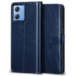 Shock Proof Flip Cover Back Case for Motorola Moto G54 5G | Magnetic Wallet Leather Case with Stand - Image 3