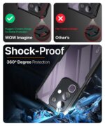 TPU+PC Shock Proof Clear Protective Back Case for Vivo T4X 5G | IQOO Z10X 5G - Airedge Technology | 360 Degree Camera Protection | Transparent Hybrid Back Case Mobile Cover - Black - Image 4