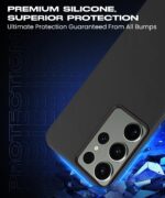 Slim Frameless Back Cover for Samsung Galaxy S23 Ultra 5G | Ultra Thin Lightweight Design & Camera Protection | Soft Matte Silicone Flexible Mobile Case (Black) - Image 5