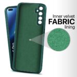 Slim Ultra Soft Rubberised Back Cover for Realme 6 Pro | Inner Velvet Fabric Lining | Matte Silicone Flexible Camera Protection Back Case - Green - Image 2