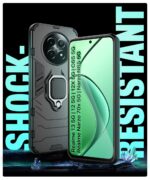 Shock Proof Back Case Mobile Cover for Realme 13 5G | Realme 12 5G | 12X 5G | Narzo 70x 5G | C65 5G | N65 | Back Cover (Tough Armor | Hybrid PC + TPU | Ring Holder Kickstand | Black) - Image 4