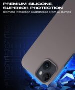 Slim Frameless Back Cover for iPhone 13 | iPhone 14 | Ultra Thin Lightweight Design & Camera Protection | Soft Matte Silicone Flexible Mobile Case (Grey) - Image 5