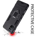 Shock Proof Back Case Mobile Cover for 1+ OnePlus 9R | 8T (Armor | Hybrid PC + TPU | Full Protection with Ring Holder Kickstand | Black) - Image 4