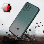 Translucent Hybrid Back Case Cover for Samsung Galaxy F62 | Smoked Matte Back | 360 Degree Protection | Protective Hard Case (Green Bumper) - Image 2