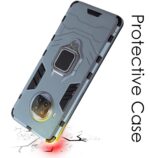 Shock Proof Back Case Mobile Cover for OnePlus Nord | Back Cover Case (Tough Armor | Hybrid PC + TPU | Ring Holder & in-Built Kickstand | Blue) - Image 4