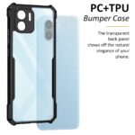 Shock Proof Clear Back Case Mobile Cover for Xiaomi Mi Redmi A1 | REDMI A2 (Hard | Hybrid PC + TPU | Full Armour Device & Camera Protection | Black) - Image 5