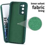 Back Cover for Samsung Galaxy S20 FE 5G | Ultra Slim Soft Rubberised Case | Inner Velvet Fabric Lining | Matte Silicone Flexible Mobile Case | Camera Protection - Green - Image 4