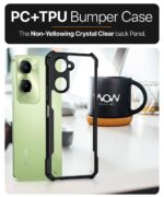 TPU Shock Proof Clear Protective Back Case for Iqoo Z9 Lite 5G|Vivo T3 Lite 5G|Y18|Y18E|Y03-Airedge Technology|360 Degree Camera Protection|Transparent Hybrid Back Case-Black - Image 5