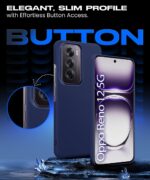 Slim Frameless Back Cover for Oppo Reno 12 5G | Ultra Thin Lightweight Design & Camera Protection | Soft Matte Silicone Flexible Mobile Case (Blue) - Image 3