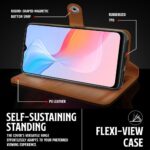 Shock Proof Flip Cover Back Case for Vivo Y21 | Magnetic Wallet Leather Case with Stand - Image 5