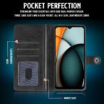 Shock Proof Flip Cover Back Case for Mi Redmi A3 | Magnetic Wallet Leather Case with Stand - Image 4