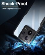 Shockproof Crystal Clear Back Cover Case for Xiaomi 13 Pro 5G | 360 Degree Protection | Protective Design | Transparent Back Cover Case for Xiaomi Mi 13 Pro 5G (Black Bumper) - Image 3