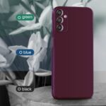 Slim Ultra Soft Rubberised Back Cover for Samsung Galaxy F13 | M13 4G | Inner Velvet Fabric Lining | Matte Silicone Flexible Camera Protection Back Case - Maroon Wine Red - Image 3