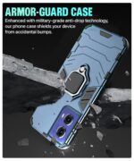 kelpuj Shock Proof Back Case Mobile Cover for Motorola Moto G85 5G | Back Cover Case (Tough Armor | Hybrid PC + TPU | Ring Holder & in-Built Kickstand | Blue) - Image 8