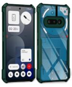 kelpuj Shock Proof Clear Protective Back Case for Nothing Phone 3a 5G - AirEDGE Technology | 360 Degree Camera Protection | Transparent Hybrid Back Case Mobile Cover - Green - Image 4