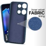 Slim Ultra Soft Rubberised Back Cover for Tecno POP 7 Pro | Inner Velvet Fabric Lining | Matte Silicone Flexible Camera Protection Back Case ? Blue - Image 2