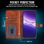 Shock Proof Flip Cover Back Case for Oppo F29 5G | Magnetic Wallet Leather Case with Stand - Image 3