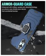 Shock Proof Back Case Mobile Cover for Oppo A17 | Back Cover Case (Tough Armor | Hybrid PC + TPU | Ring Holder & in-Built Kickstand | Blue) - Image 4
