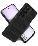 kelpuj Ultimate Silicone Back Cover Case for Realme C75 5G | Realme C73 5G | Realme Narzo 80 Lite 5G | Heat Dissipation Soft TPU | 360? Camera Protection | Breathable Cooling Holes  Pitch Black - Image 2