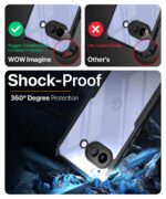 Shock Proof Clear Protective Back Case for Google Pixel 9A - AirEDGE Technology | 360 Degree Camera Protection | Transparent Hybrid Back Case Mobile Cover - Black - Image 3