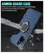 Shock Proof Back Case Mobile Cover for Oppo F19 Pro Plus | Back Cover Case (Tough Armor | Hybrid PC + TPU | Ring Holder & in-Built Kickstand | Blue) - Image 5