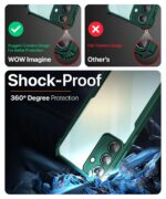 Shock Proof Clear Protective Back Case for Samsung Galaxy M55 5G | M55s 5G | F55 5G - AirEDGE Technology | 360 Degree Camera Protection | Transparent Hybrid Back Case Mobile Cover - Green - Image 6