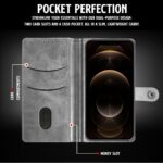 Shock Proof Flip Cover Back Case for Iphone 12 Pro | Magnetic Wallet Leather Case with Stand - Image 3