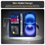 Shock Proof Flip Cover Back Case for Iphone 16 | Magnetic Wallet Leather Case with Stand - Image 6