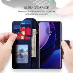 Shock Proof Flip Cover Back Case for Motorola Moto Edge 40 5G | Magnetic Wallet Leather Case with Stand - Image 3