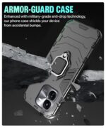 Shock Proof Back Case Mobile Cover for iQOO Z9x 5G (Tough Armor | Hybrid PC + TPU | Full Protection with Ring Holder & in-Built Kickstand | Black) - Image 8