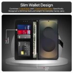Shock Proof Flip Cover Back Case for Samsung Galaxy S25 Ultra 5G | Magnetic Wallet Leather Case with Stand - Image 4