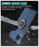 Shock Proof Back Case Mobile Cover for Samsung Galaxy F12 | A12 | M12 | Back Cover Case (Tough Armor | Hybrid PC + TPU | Ring Holder & in-Built Kickstand | Blue) - Image 7