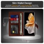 Shock Proof Flip Cover Back Case for Vivo V30 Pro | Magnetic Wallet Leather Case with Stand - Image 4