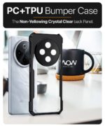 TPU+PC Shock Proof Clear Protective Back Case for Iqoo Z10 5G | Vivo T4 5G - Airedge Technology | 360 Degree Camera Protection | Transparent Hybrid Back Case Mobile Cover - Black - Image 4