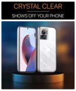 kelpuj Crystal Clear Transparent Back Case for Compatible with Motorola Edge 30 Ultra 5G | Shockproof Flexible TPU Silicone Cover | Full Body & Camera Protection Transparent - Image 3