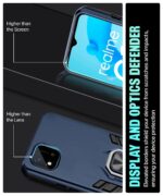 Realme C11 2021 | C20 Tough Armor Bumper Back Case Cover | Ring Holder & Kickstand in-Built | Excellent 360 Degree Protection (Carbon Blue) - Image 8