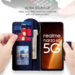 Shock Proof Flip Cover Back Case for Realme Narzo 60 5G | Magnetic Wallet Leather Case with Stand - Image 3