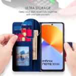 Shock Proof Flip Cover Back Case for Infinix Note 30 5G | Magnetic Wallet Leather Case with Stand - Image 3