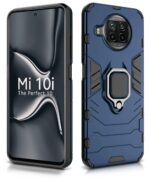 Shock Proof Back Case Mobile Cover for XIAOMI Mi 10i 5G | Back Cover Case (Tough Armor | Hybrid PC + TPU | Ring Holder & in-Built Kickstand | Blue) - Image 2