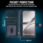 Shock Proof Flip Cover Back Case for Iqoo Z10R 5G | Magnetic Wallet Leather Case with Stand - Image 4