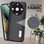 Soft Silicone Back Case Cover for Realme Narzo 60 PRO | 11 PRO | 11 PRO Plus 5G | Inner Velvet Fabric Lining | Matte Silicone Flexible Camera Protection Back Cover - Black - Image 2
