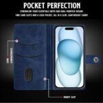 Shock Proof Flip Cover Back Case for Iphone 15 Plus | Magnetic Wallet Leather Case with Stand - Image 6
