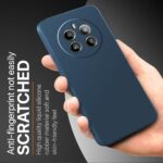 Back Cover for Realme Narzo 70 | Narzo 70 Pro | 12 Plus | P1 5G | Slim Soft Rubberised Case | Inner Velvet Fabric Lining | Matte Silicone Flexible Mobile Case | Camera Protection - Blue - Image 8