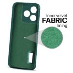 Slim Ultra Soft Rubberised Back Cover for Realme Narzo N53 | Realme C53 | Realme C51 | Inner Velvet Fabric Lining | Matte Silicone Flexible Camera Protection Back Case - Green - Image 2