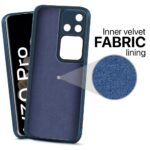 Back Cover for Vivo V30 Pro | Ultra Slim Soft Rubberised Case | Inner Velvet Fabric Lining | Matte Silicone Flexible Mobile Case | Camera Protection - Blue - Image 4
