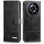 Shock Proof Flip Cover Back Case for Realme Narzo 60 Pro | Magnetic Wallet Leather Case with Stand