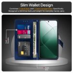 Shock Proof Flip Cover Back Case for Xiaomi 14 | Magnetic Wallet Leather Case with Stand - Image 3