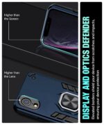 Shock Proof Back Case Mobile Cover for iPhone XR | Back Cover Case (Tough Armor | Hybrid PC + TPU | Ring Holder & in-Built Kickstand | Blue) - Image 5